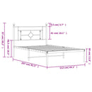 vidaXL fekete fém ágykeret fejtámlával 107 x 203 cm