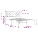 vidaXL fekete fém ágykeret fejtámlával 120 x 200 cm