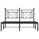 vidaXL fekete fém ágykeret fejtámlával 135 x 190 cm
