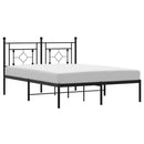vidaXL fekete fém ágykeret fejtámlával 140 x 190 cm