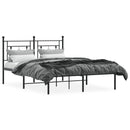 vidaXL fekete fém ágykeret fejtámlával 140 x 190 cm
