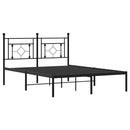 vidaXL fekete fém ágykeret fejtámlával 140 x 190 cm