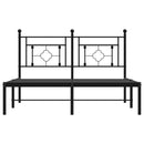 vidaXL fekete fém ágykeret fejtámlával 140 x 190 cm