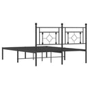vidaXL fekete fém ágykeret fejtámlával 140 x 190 cm