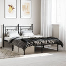 vidaXL fekete fém ágykeret fejtámlával 140 x 190 cm
