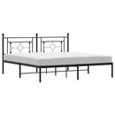 vidaXL fekete fém ágykeret fejtámlával 183 x 213 cm