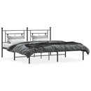 vidaXL fekete fém ágykeret fejtámlával 183 x 213 cm