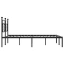 vidaXL fekete fém ágykeret fejtámlával 183 x 213 cm