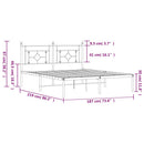 vidaXL fekete fém ágykeret fejtámlával 183 x 213 cm