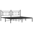 vidaXL fekete fém ágykeret fejtámlával 193 x 203 cm