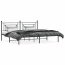 vidaXL fekete fém ágykeret fejtámlával 193 x 203 cm