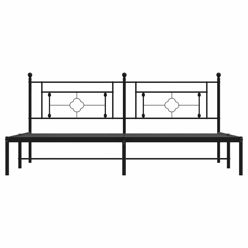 vidaXL fekete fém ágykeret fejtámlával 193 x 203 cm