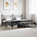 vidaXL fekete fém ágykeret fejtámlával 193 x 203 cm