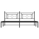 vidaXL fekete fém ágykeret fejtámlával 200 x 200 cm