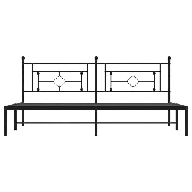 vidaXL fekete fém ágykeret fejtámlával 200 x 200 cm