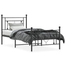 vidaXL fekete fém ágykeret fej- és lábtámlával 90 x 190 cm