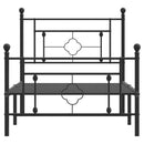 vidaXL fekete fém ágykeret fej- és lábtámlával 90 x 190 cm