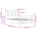vidaXL fekete fém ágykeret fej- és lábtámlával 90 x 190 cm