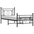 vidaXL fekete fém ágykeret fej- és lábtámlával 100 x 200 cm