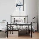 vidaXL fekete fém ágykeret fej- és lábtámlával 100 x 200 cm