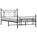 vidaXL fekete fém ágykeret fej- és lábtámlával 107 x 203 cm