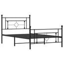 vidaXL fekete fém ágykeret fej- és lábtámlával 107 x 203 cm
