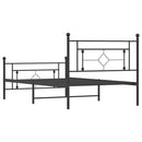vidaXL fekete fém ágykeret fej- és lábtámlával 107 x 203 cm