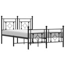 vidaXL fekete fém ágykeret fej- és lábtámlával 120 x 190 cm