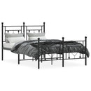 vidaXL fekete fém ágykeret fej- és lábtámlával 120 x 190 cm