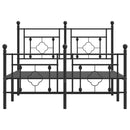 vidaXL fekete fém ágykeret fej- és lábtámlával 120 x 190 cm