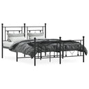 vidaXL fekete fém ágykeret fej- és lábtámlával 135 x 190 cm