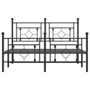 vidaXL fekete fém ágykeret fej- és lábtámlával 135 x 190 cm