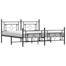 vidaXL fekete fém ágykeret fej- és lábtámlával 183 x 213 cm