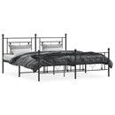 vidaXL fekete fém ágykeret fej- és lábtámlával 183 x 213 cm