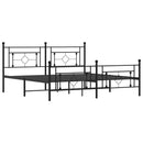 vidaXL fekete fém ágykeret fej- és lábtámlával 183 x 213 cm