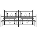 vidaXL fekete fém ágykeret fej- és lábtámlával 183 x 213 cm