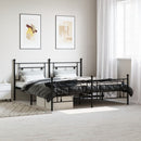 vidaXL fekete fém ágykeret fej- és lábtámlával 183 x 213 cm