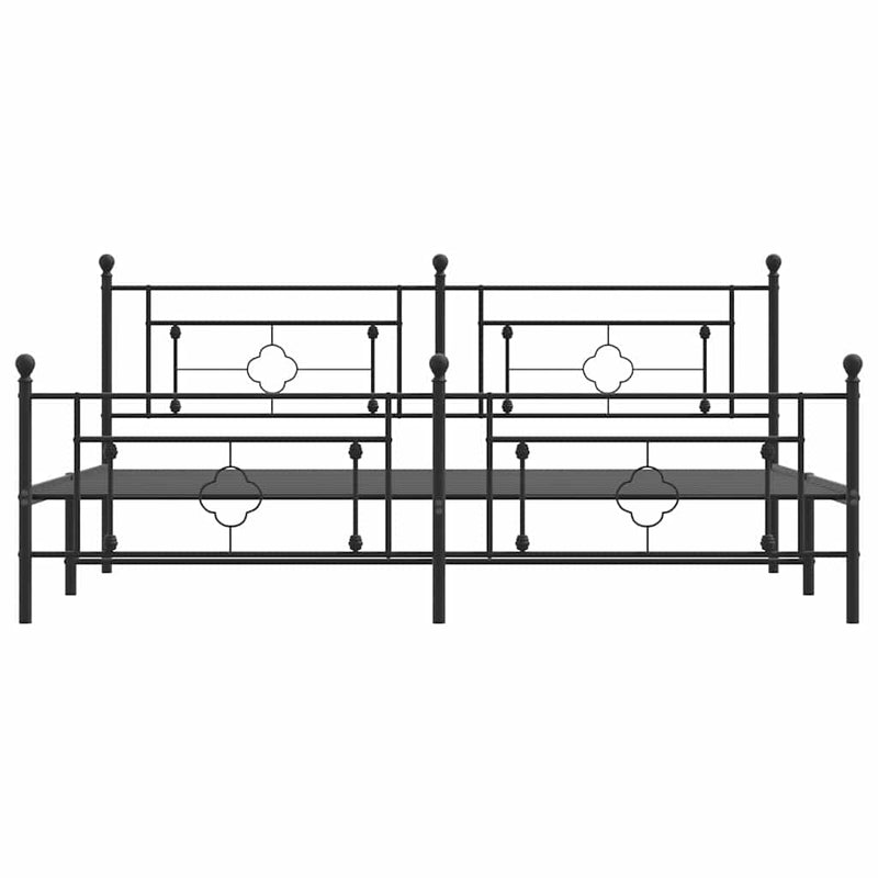 vidaXL fekete fém ágykeret fej- és lábtámlával 193 x 203 cm