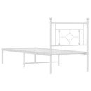 vidaXL fehér fém ágykeret fejtámlával 80x200 cm