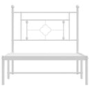 vidaXL fehér fém ágykeret fejtámlával 90x200 cm