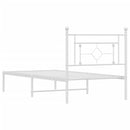 vidaXL fehér fém ágykeret fejtámlával 90x200 cm