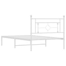 vidaXL fehér fém ágykeret fejtámlával 107x203 cm