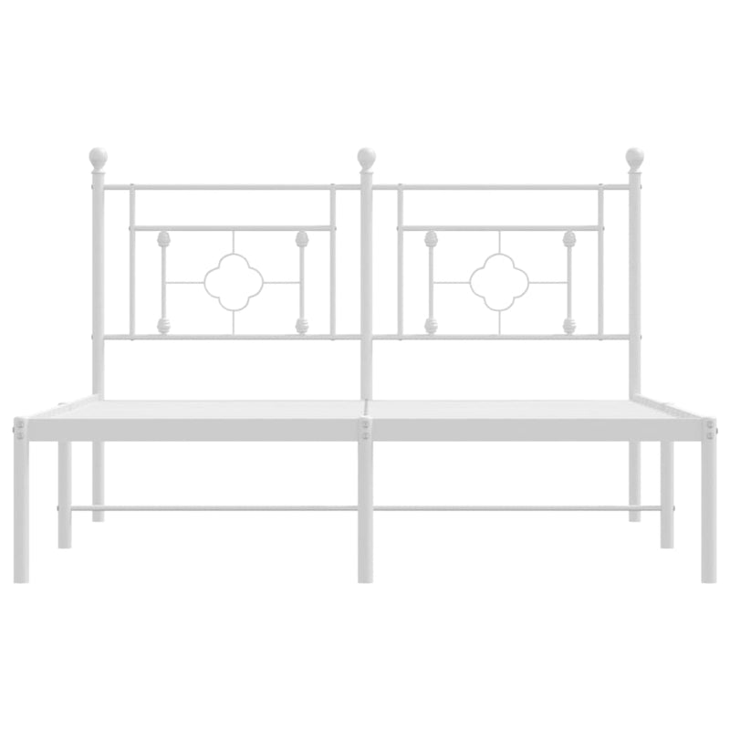 vidaXL fehér fém ágykeret fejtámlával 140 x 200 cm