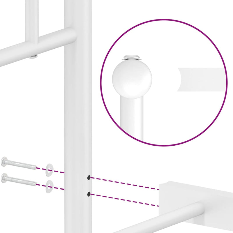 vidaXL fehér fém ágykeret fejtámlával 140 x 200 cm