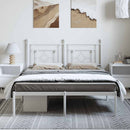 vidaXL fehér fém ágykeret fejtámlával 150 x 200 cm