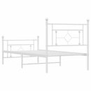 vidaXL fehér fém ágykeret fej- és lábtámlával 100x200 cm