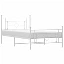 vidaXL fehér fém ágykeret fej- és lábtámlával 107 x 203 cm