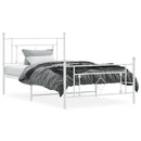 vidaXL fehér fém ágykeret fej- és lábtámlával 107 x 203 cm