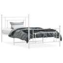 vidaXL fehér fém ágykeret fej- és lábtámlával 107 x 203 cm
