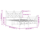 vidaXL fehér fém ágykeret fej- és lábtámlával 120x200 cm